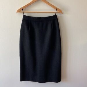 Prada Virgin Wool Pencil Skirt Charcoal Grey Size 42
